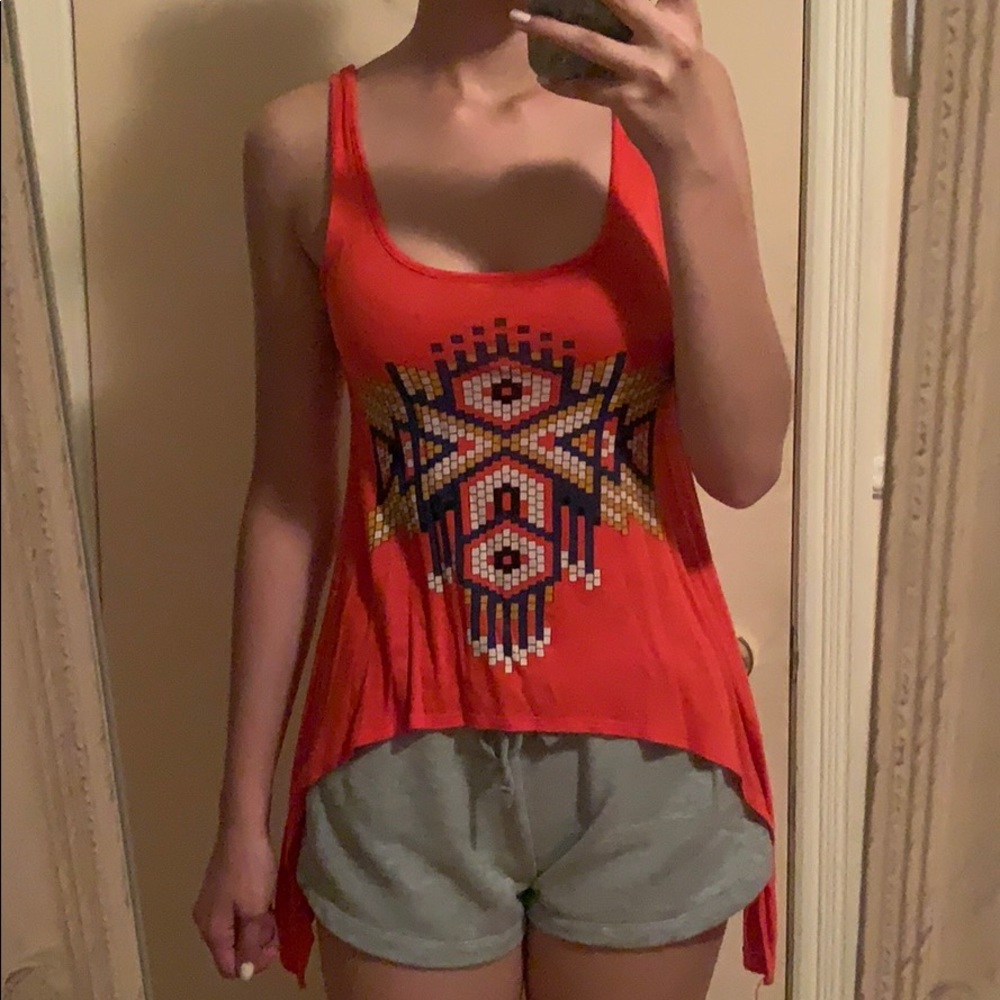 orange tank top